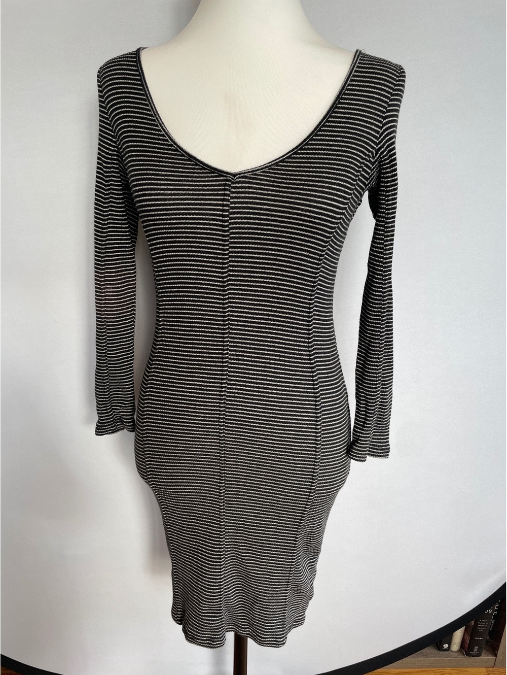 American Eagle Outfitters Striped Long Sleeve Bodycon Dress Medium